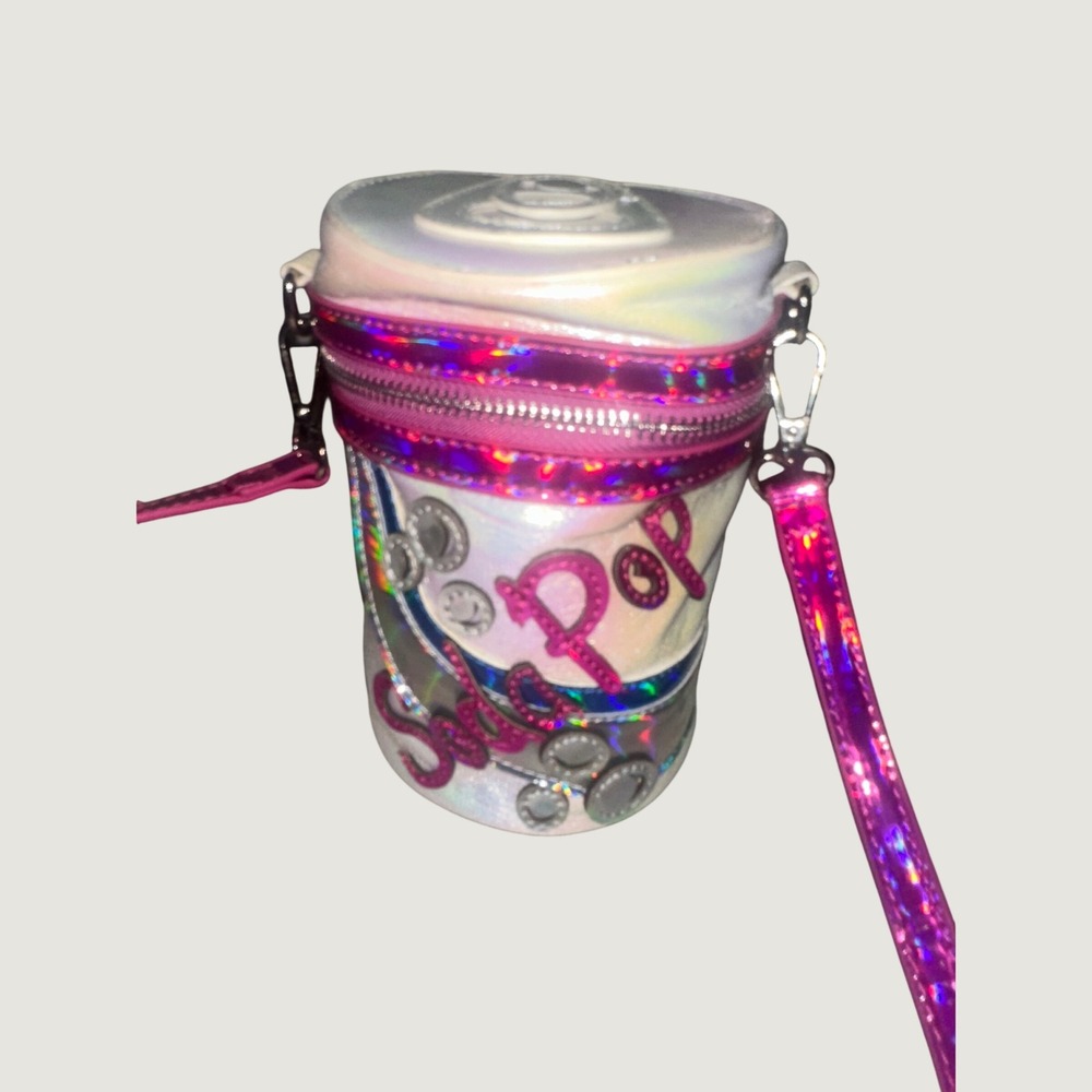 Pink Holographic Soda Pop‎ Can Novelty Crossbody Bag Bucket Purse Y2K Style